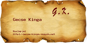 Gecse Kinga névjegykártya