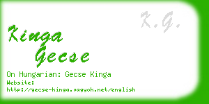 kinga gecse business card